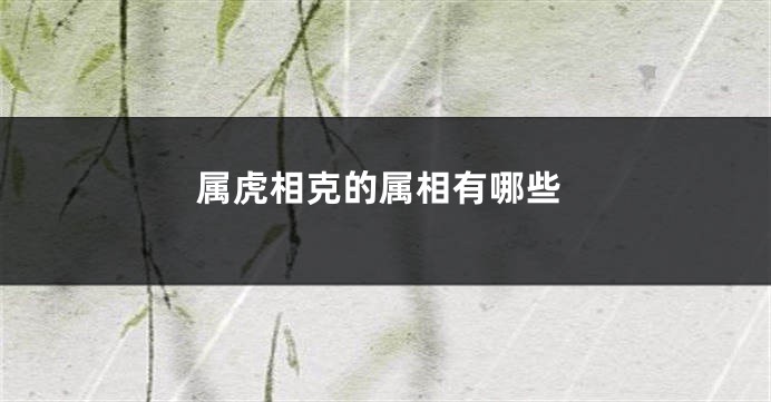 属虎相克的属相有哪些