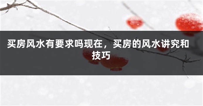 买房风水有要求吗现在,买房的风水讲究和技巧