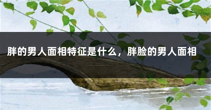 胖的男人面相特征是什么,胖脸的男人面相