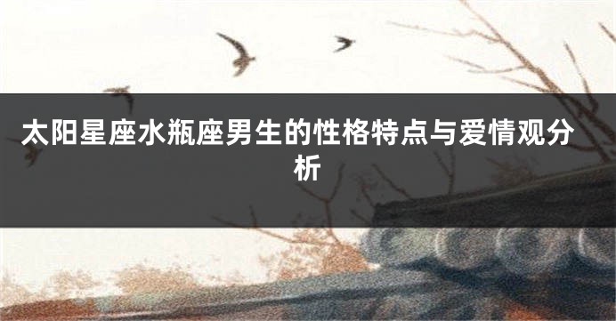 太阳星座水瓶座男生的性格特点与爱情观分析