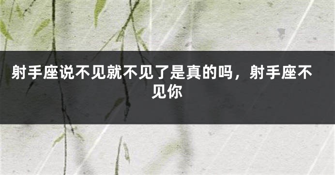 射手座说不见就不见了是真的吗，射手座不见你