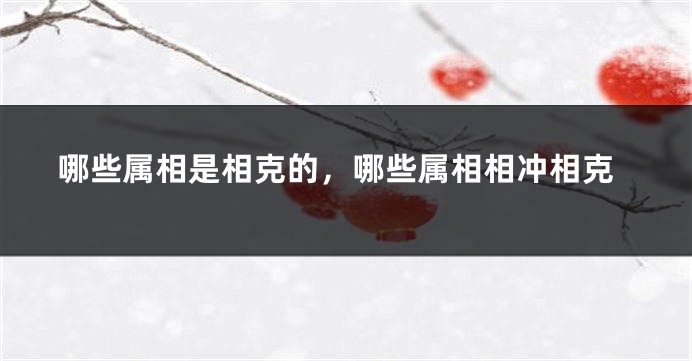 哪些属相是相克的，哪些属相相冲相克