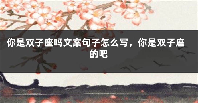 你是双子座吗文案句子怎么写,你是双子座的吧