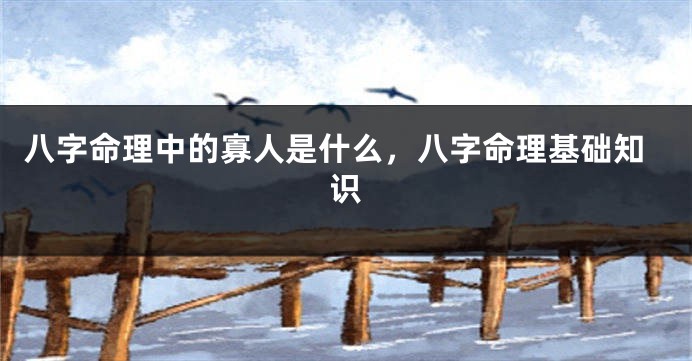八字命理中的寡人是什么，八字命理基础知识