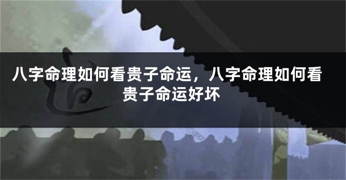 八字命理如何看贵子命运，八字命理如何看贵子命运好坏