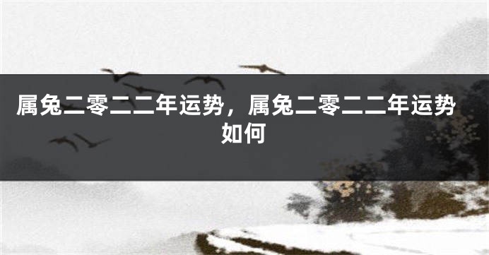 属兔二零二二年运势,属兔二零二二年运势如何