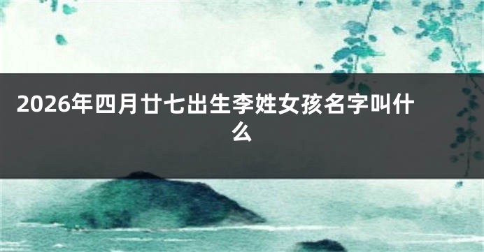 2026年四月廿七出生李姓女孩名字叫什么