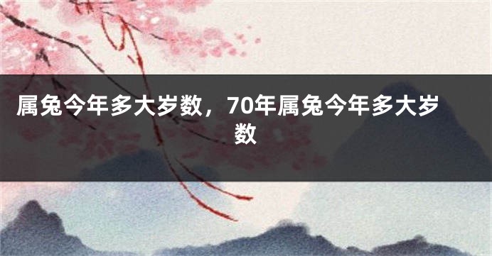 属兔今年多大岁数，70年属兔今年多大岁数