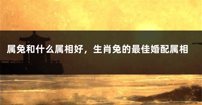 属兔和什么属相好，生肖兔的最佳婚配属相