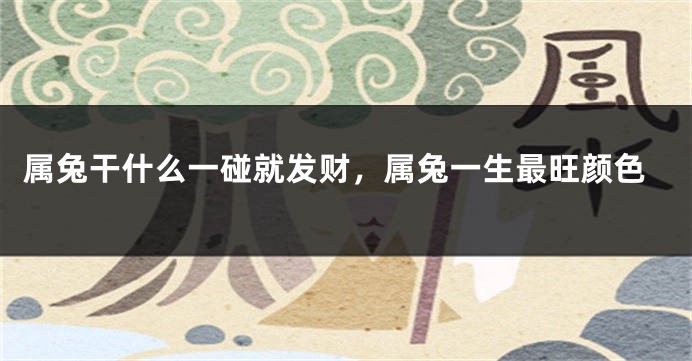属兔干什么一碰就发财，属兔一生最旺颜色