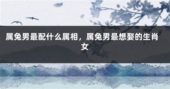 属兔男最配什么属相，属兔男最想娶的生肖女