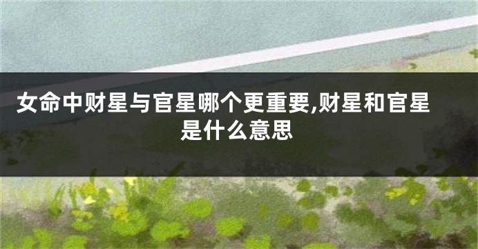 女命中财星与官星哪个更重要,财星和官星是什么意思