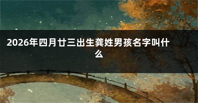 2026年四月廿三出生龚姓男孩名字叫什么