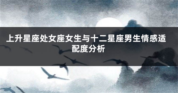 上升星座处女座女生与十二星座男生情感适配度分析