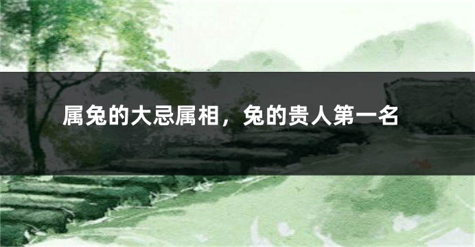 属兔的大忌属相，兔的贵人第一名