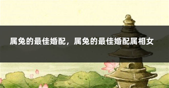 属兔的最佳婚配，属兔的最佳婚配属相女