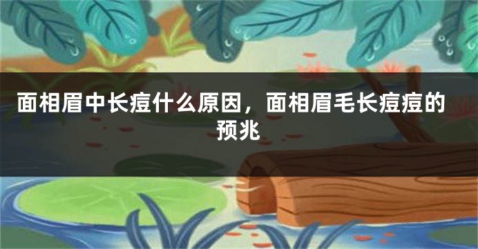 面相眉中长痘什么原因,面相眉毛长痘痘的预兆