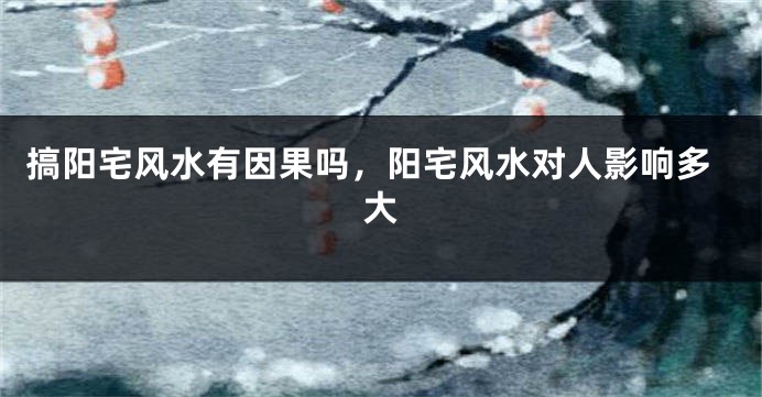 搞阳宅风水有因果吗,阳宅风水对人影响多大