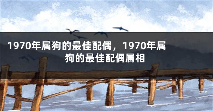 1970年属狗的最佳配偶，1970年属狗的最佳配偶属相
