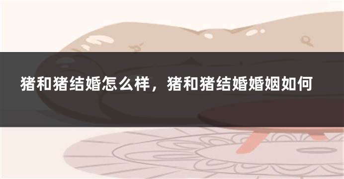 猪和猪结婚怎么样，猪和猪结婚婚姻如何