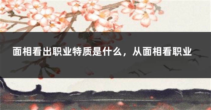 面相看出职业特质是什么,从面相看职业