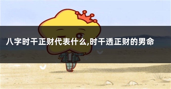 八字时干正财代表什么,时干透正财的男命