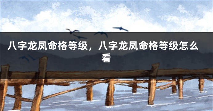 八字龙凤命格等级,八字龙凤命格等级怎么看