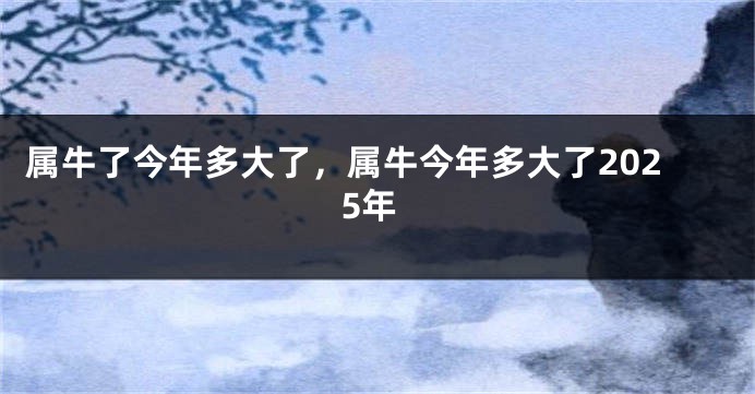 属牛了今年多大了,属牛今年多大了2025年