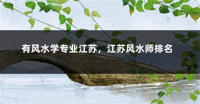有风水学专业江苏,江苏风水师排名