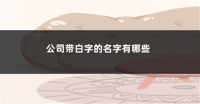 公司带白字的名字有哪些