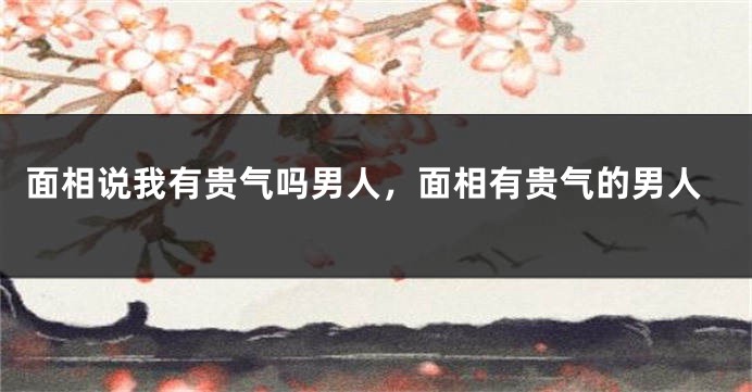 面相说我有贵气吗男人，面相有贵气的男人