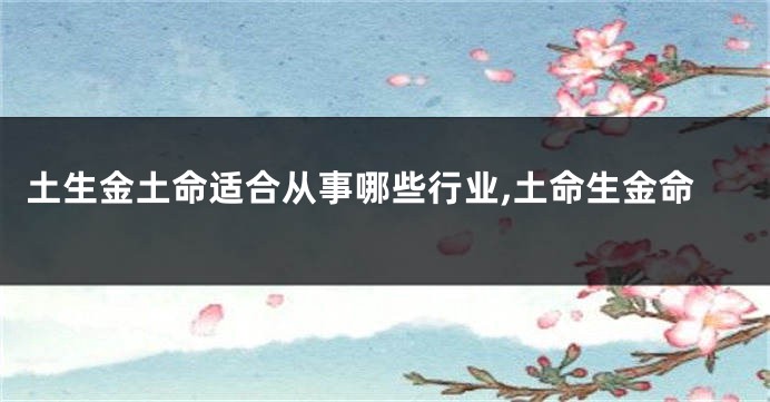 土生金土命适合从事哪些行业,土命生金命