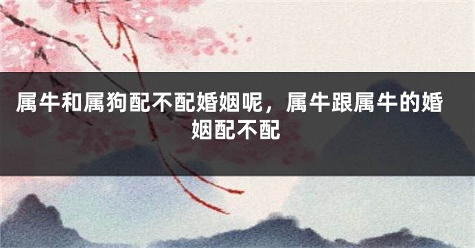 属牛和属狗配不配婚姻呢，属牛跟属牛的婚姻配不配