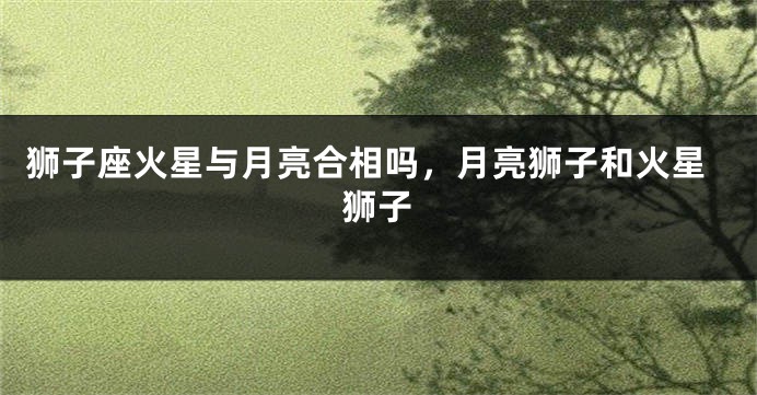 狮子座火星与月亮合相吗，月亮狮子和火星狮子