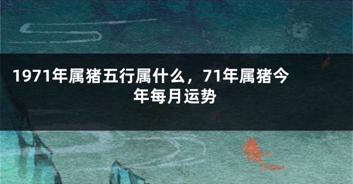 1971年属猪五行属什么，71年属猪今年每月运势