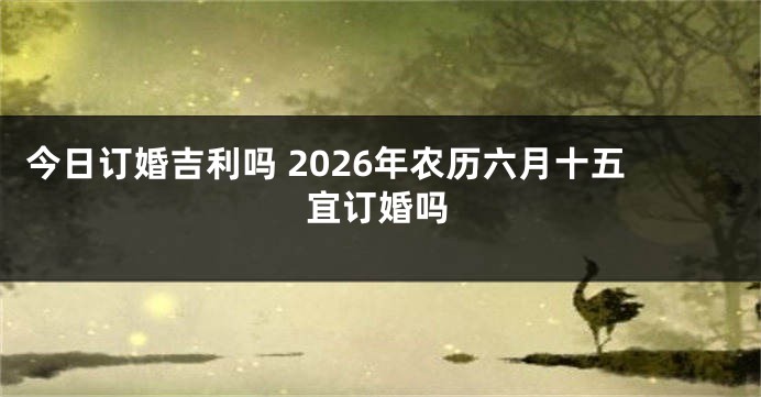 今日订婚吉利吗 2026年农历六月十五宜订婚吗
