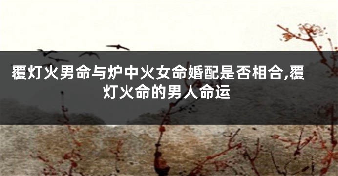 覆灯火男命与炉中火女命婚配是否相合,覆灯火命的男人命运