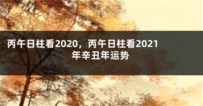 丙午日柱看2020，丙午日柱看2021年辛丑年运势