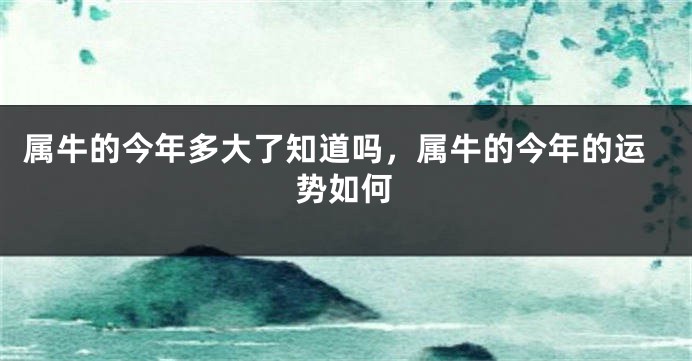 属牛的今年多大了知道吗，属牛的今年的运势如何