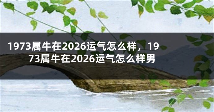 1973属牛在2026运气怎么样,1973属牛在2026运气怎么样男