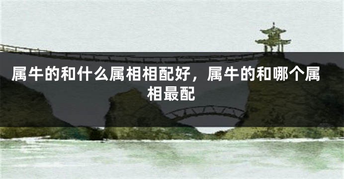 属牛的和什么属相相配好，属牛的和哪个属相最配