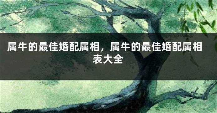 属牛的最佳婚配属相，属牛的最佳婚配属相表大全