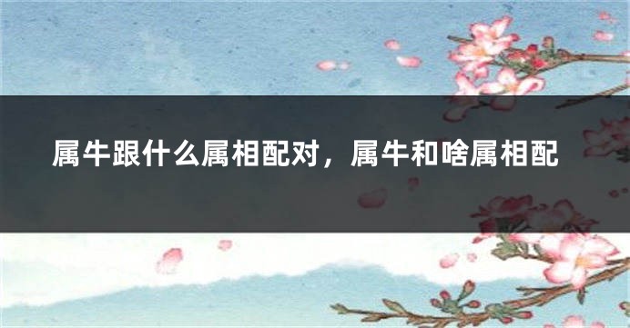 属牛跟什么属相配对，属牛和啥属相配