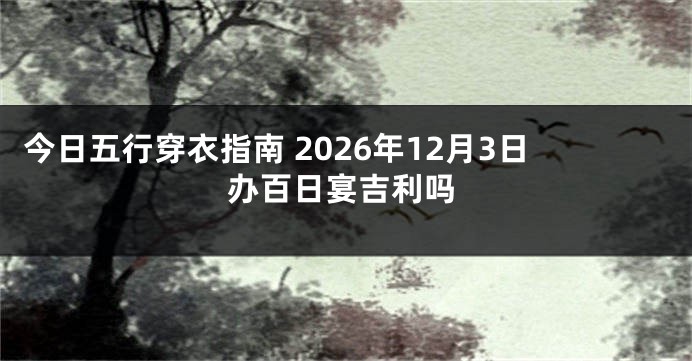 今日五行穿衣指南 2026年12月3日办百日宴吉利吗