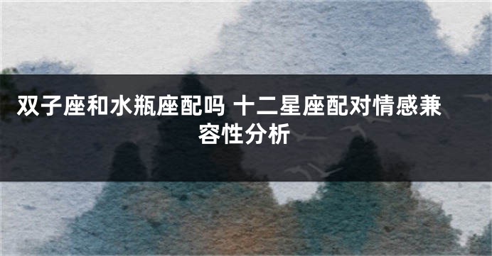 双子座和水瓶座配吗 十二星座配对情感兼容性分析