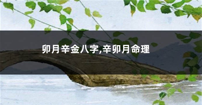 卯月辛金八字,辛卯月命理