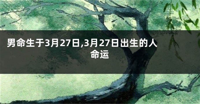 男命生于3月27日,3月27日出生的人命运