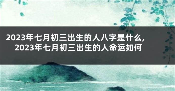 2023年七月初三出生的人八字是什么,2023年七月初三出生的人命运如何