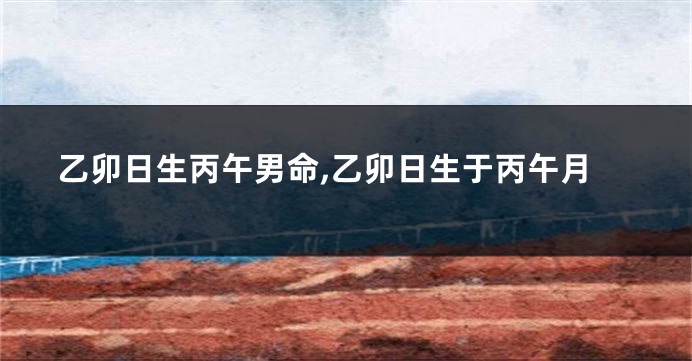 乙卯日生丙午男命,乙卯日生于丙午月