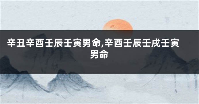 辛丑辛酉壬辰壬寅男命,辛酉壬辰壬戌壬寅男命